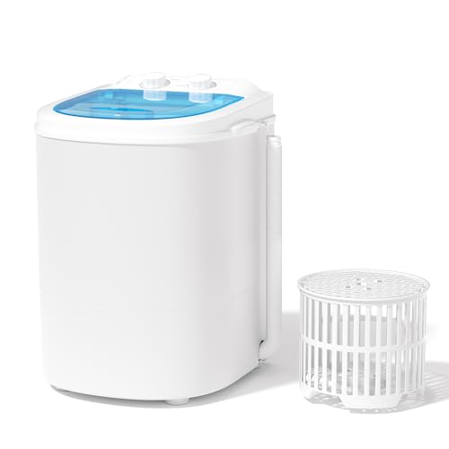 INTERGREAT Portable Washing Machine, 5.5 Lbs Mini Washer Machine Compact, 110V Single Tub Portable Laundry Washer Machine for Apartments, Dorms, Traveling, RV, Blue