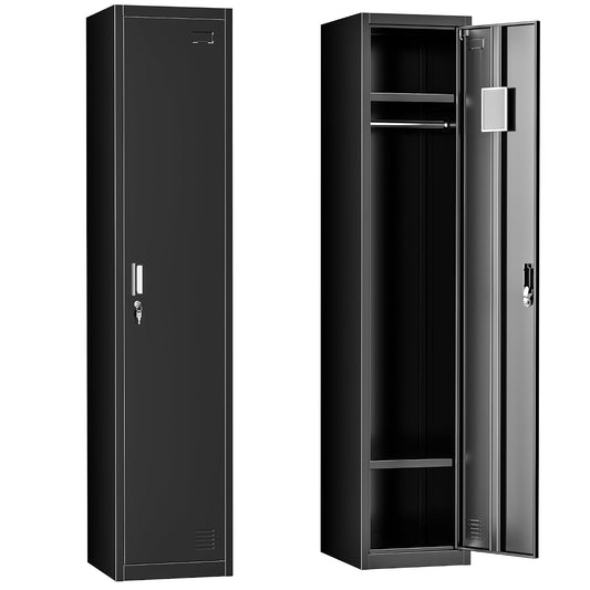INTERGREAT Metal Locker for Employee with Lock, 72" H Employee Locker Storage Cabinets with Single Door, Steel Storage Lockers for Home Office,Gym,School
